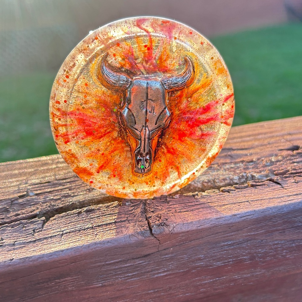 Vibrant Orange and Red Resin Disc Golf Mini Marker 3”